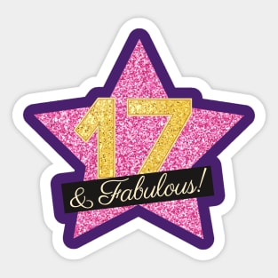 17th Birthday Gifts Women Fabulous - Pink Gold Sticker
